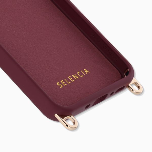 Selencia Rivièra Backcover mit MagSafe mit abnehmbaren Haken Samsung Galaxy A18 / A17 / A16 / A26 - Bold Burgundy
