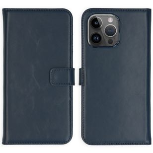 Selencia Echtleder Klapphülle Apple iPhone 15 Pro Max - Blau