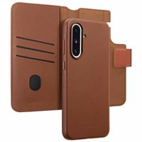 Accezz 2-in-1 Klapphülle aus Leder mit MagSafe Samsung Galaxy A36 / A56 - Kaffeebraun