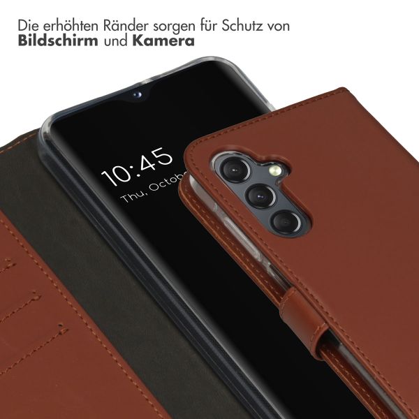 Selencia Echtleder Klapphülle Samsung Galaxy A25 (5G) - Hellbraun