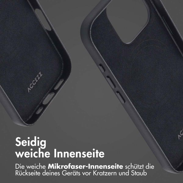 Accezz MagSafe Leather Backcover Apple iPhone 16 Pro - Onyx Black