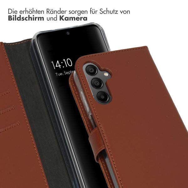 Selencia Echtleder Klapphülle Samsung Galaxy A15 (5G/4G) - Hellbraun