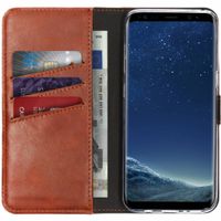 Selencia Echtleder Klapphülle Samsung Galaxy S8 - Hellbraun