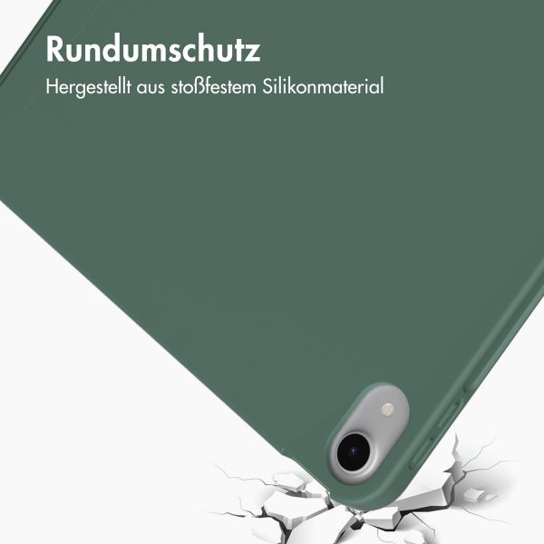 Accezz Smarte Klapphülle aus Silikon Apple iPad Air 11 Zoll (2026) M4 / (2025) M3 / (2024) M2 / Air 5 (2022) / Air 4 (2020) - Dunkelgrün