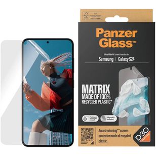 PanzerGlass Ultra Wide Fit Recycelter Antibakterieller Screen Protector Matrix inkl. Applikator Samsung Galaxy S24