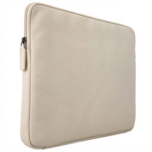 Accezz Leather Laptop Hülle mit Reißverschluss 15-16 Zoll - Laptop Sleeve - Beige