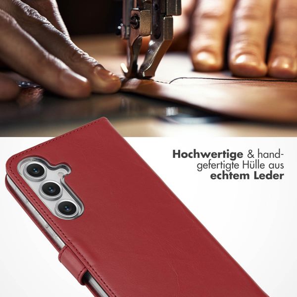 Selencia Echtleder Klapphülle Samsung Galaxy S25 FE - Rot