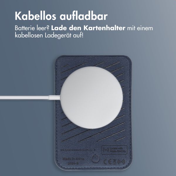 Accezz Magnetischer Lederkartenhalter - Geeignet für Apple Find My - Nightfall Blue