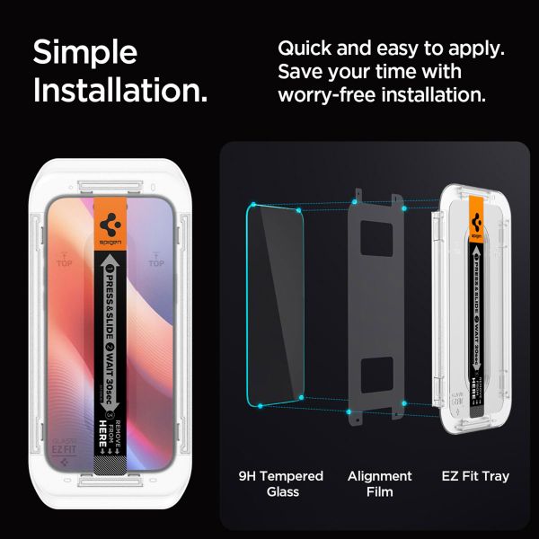 Spigen GLAStR Privacy EZ Fit Displayschutzfolie + Applicator - 2er-Pack Apple iPhone 16 Pro Max / 17 Pro Max