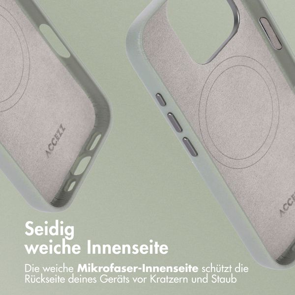 Accezz MagSafe Leather Backcover Apple iPhone 16 Pro - Light Grey