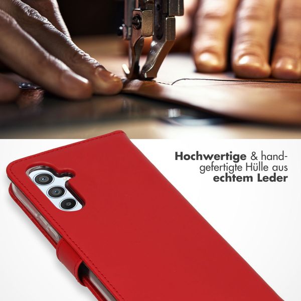 Selencia Echtleder Klapphülle Samsung Galaxy A54 (5G) - Rot