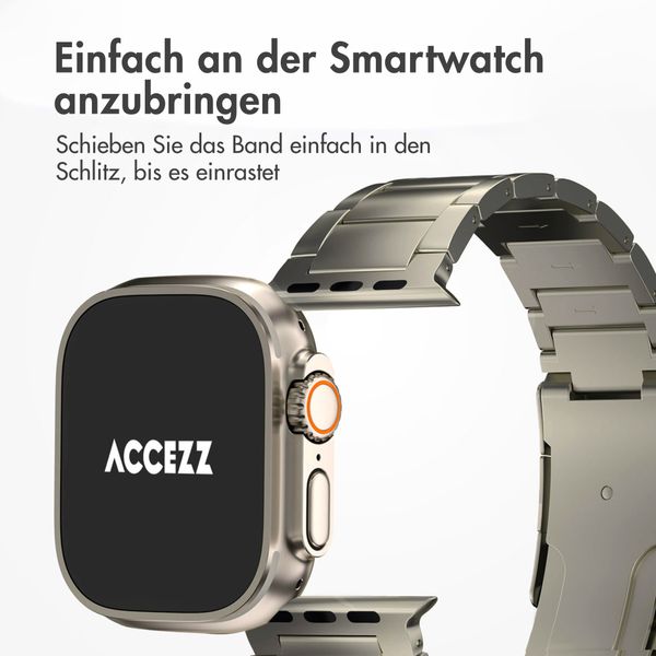Accezz Mattes Titanstahlarmband für Apple Watch | 44/45/46/49 mm - Titanium