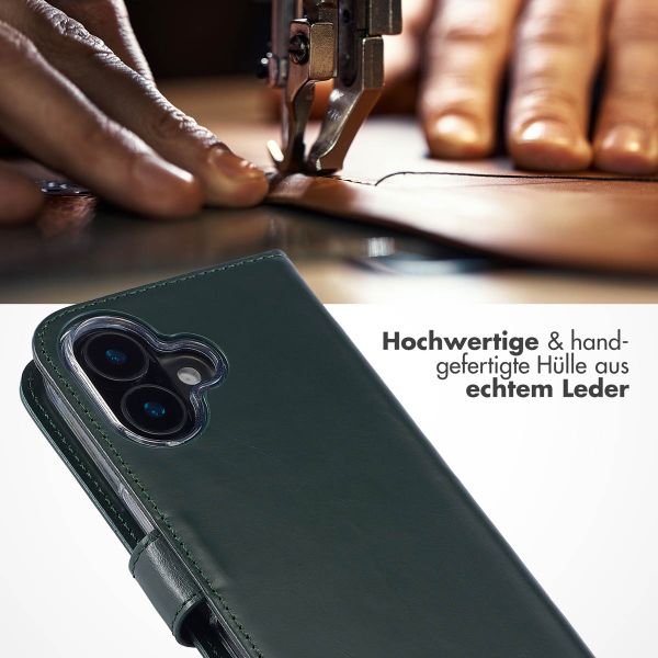Selencia Echtleder Klapphülle Apple iPhone 16 - Grün