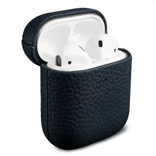Accezz Echtleder Case  Apple Airpods 1 / 2 - Dunkelblau
