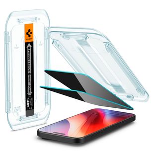 Spigen GLAStR Privacy EZ Fit Displayschutzfolie + Applicator - 2er-Pack Apple iPhone 17 / 17 Pro / 16 Pro