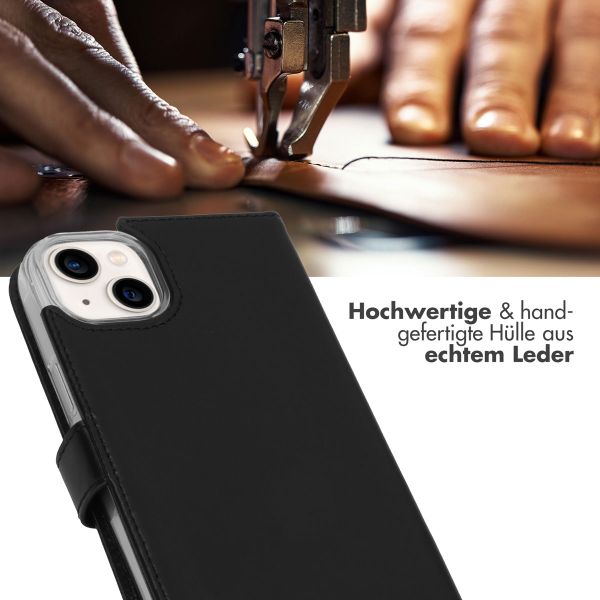Selencia Echtleder Klapphülle Apple iPhone 14 Plus - Schwarz