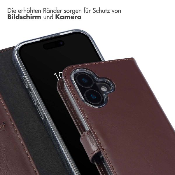 Selencia Echtleder Klapphülle Apple iPhone 16 - Braun