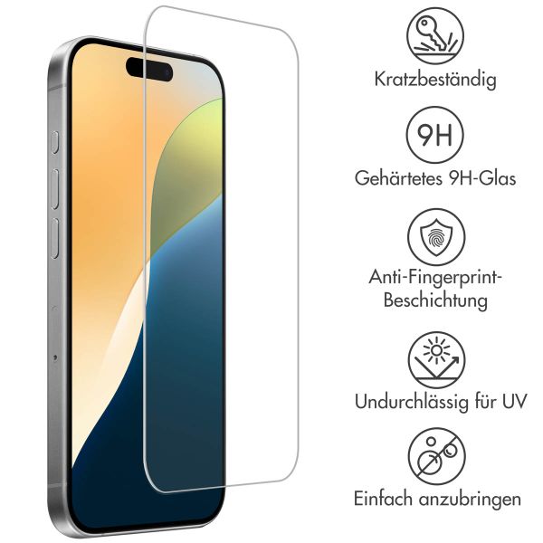 Accezz Displayschutz 2er-pack aus gehärtetem Glas Apple iPhone 18 Pro / 17 Pro / 17 / 16 Pro