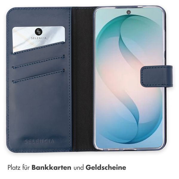 Selencia Echtleder Klapphülle Samsung Galaxy S26 Ultra - Dunkelblau