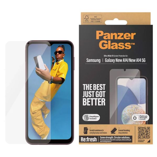 PanzerGlass Refresh Ultra-Wide Fit Anti-Bacterial Screenprotector inkl. Applikator Samsung Galaxy A15 (5G)