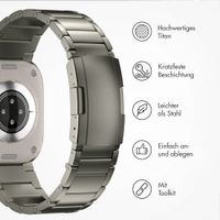 Accezz Mattes Titanstahlarmband für Apple Watch | 44/45/46/49 mm - Titanium