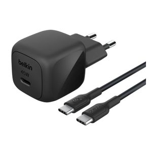 Belkin BoostCharge Kompakte USB-C-Ladegerät 25W mit USB-C-auf-USB-C-Kabel - 1 Meter - Schwarz