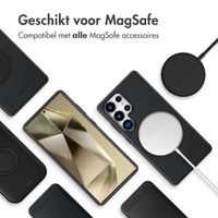 Accezz Echtleder Hülle + MagSafe Wallet Samsung Galaxy S25 Ultra - Onyx Black