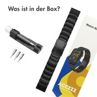 Accezz Mattes Titanstahlarmband -   Garmin 22 mm Anschluss - Schwarz