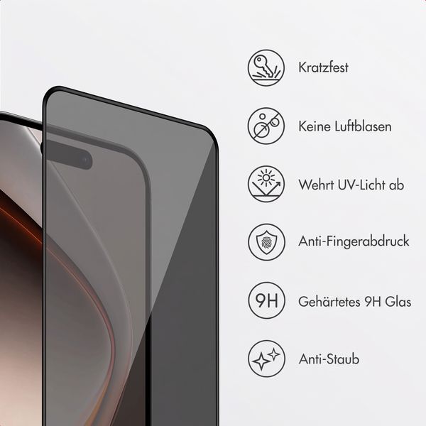 Accezz Sichtschutz-Schutzglas mit Applikator Apple iPhone Duo