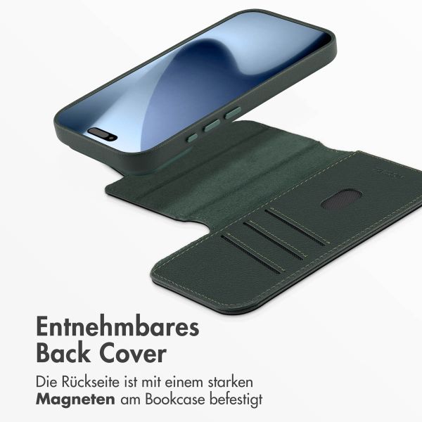 Accezz 2-in-1 Klapphülle aus Leder mit MagSafe Apple iPhone 17 Pro - Cedar Green