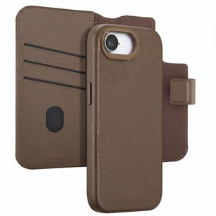 Accezz 2-in-1 Klapphülle aus Leder mit MagSafe Apple iPhone 17e / 16e - Kaffeebraun