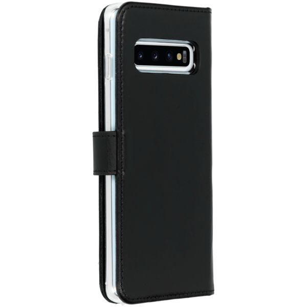 Selencia Echtleder Klapphülle Samsung Galaxy S10 - Schwarz