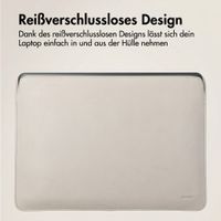 Accezz Leder Laptop Hülle 13 Zoll - Laptop Sleeve - Beige