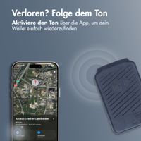 Accezz Magnetische Leder-Wallet mit Standfunktion - Geeignet für Apple Find My - Nightfall Blue