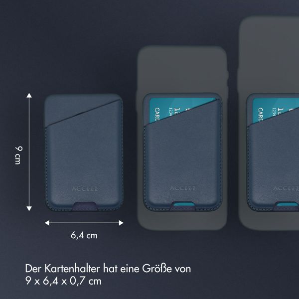 Accezz Lederkartenhalter - Geeignet für MagSafe und Qi2 - Nightfall Blue