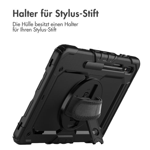 Accezz Robustes Back Cover mit Schultergurt Samsung Galaxy Tab S8 Plus / S7 Plus / S7 FE 5G - Schwarz