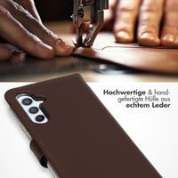 Selencia Echtleder Klapphülle Samsung Galaxy A54 (5G) - Braun