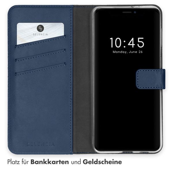 Selencia Echtleder Klapphülle Apple iPhone 13 - Blau