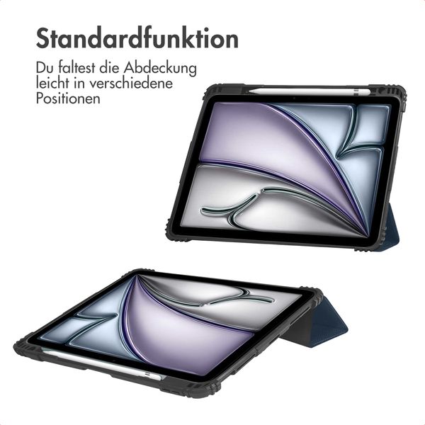 Accezz Rugged Trifold Klapphülle Apple iPad Air 11 Zoll (2026) M4 / (2025) M3 / (2024) M2 / Air 5 (2022) / Air 4 (2020) - Dunkelblau