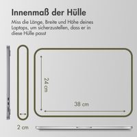Accezz Laptop Hülle 15-16 Zoll - Laptop Sleeve - Dunkelgrün