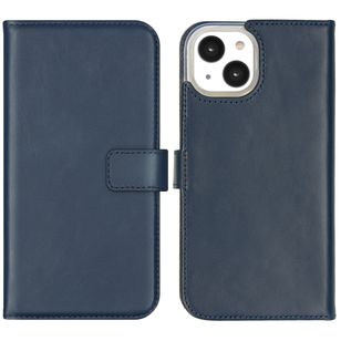 Selencia Echtleder Klapphülle Apple iPhone 14 - Blau