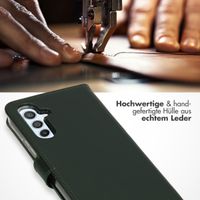 Selencia Echtleder Klapphülle Samsung Galaxy A54 (5G) - Grün