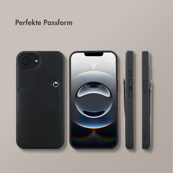 Selencia Riva Back Cover mit Kartenfach Apple iPhone 17e / 16e - Schwarz