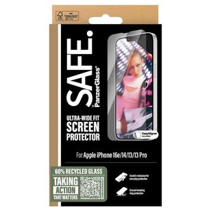 SAFE by PanzerGlass Ultra-Wide Fit Screenprotector inkl. Applikator Apple iPhone 17e / 16e / 14 / 13 / 13 Pro