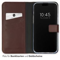 Selencia Echtleder Klapphülle Apple iPhone 15 Pro Max - Braun