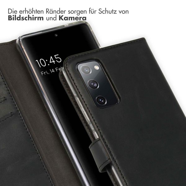 Selencia Echtleder Klapphülle Samsung Galaxy S20 FE - Schwarz