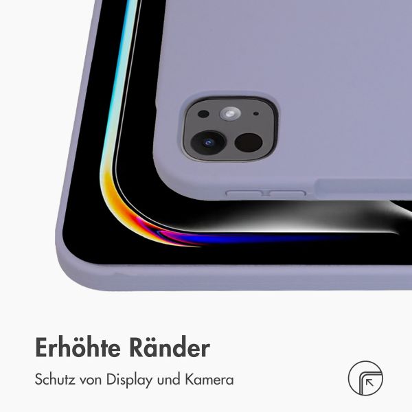 Accezz Liquid Silicone Back Cover mit Stifthalter Apple iPad Pro 13 (2025) M5 / (2024) M4 - Lila