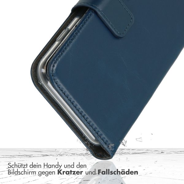 Selencia Echtleder Klapphülle Samsung Galaxy S24 Plus - Dunkelblau