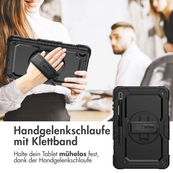 Accezz Robustes Back Cover mit Schultergurt Samsung Galaxy Tab S8 Plus / S7 Plus / S7 FE 5G - Schwarz