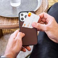 Accezz Premium Leather Card Slot Back Cover Apple iPhone 14 Pro Max - Braun